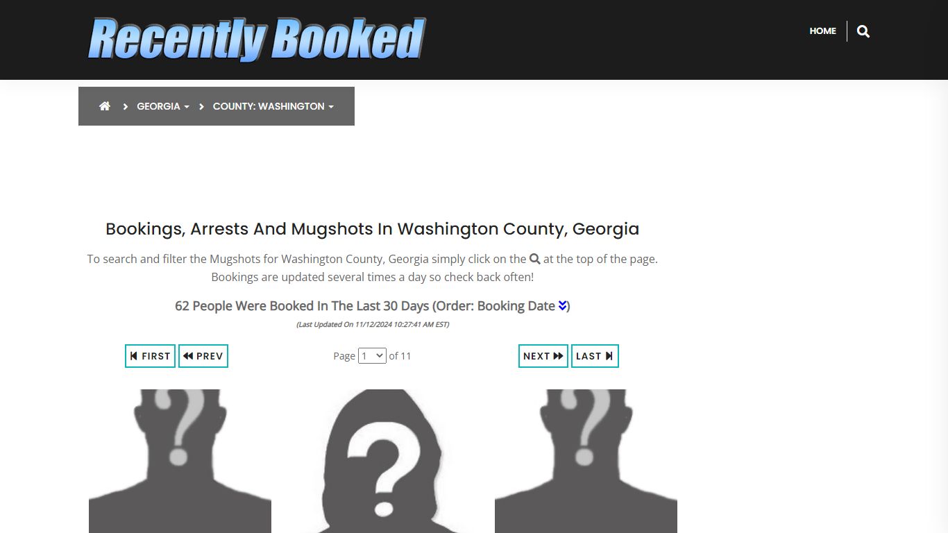 Bookings, Arrests and Mugshots in Washington County, Georgia