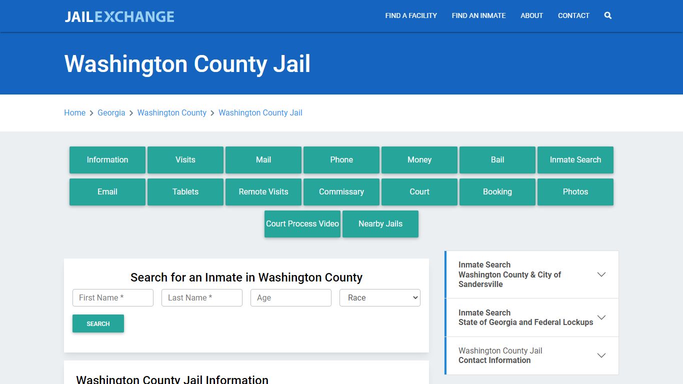 Washington County Jail Roster Lookup, GA, Inmate Search